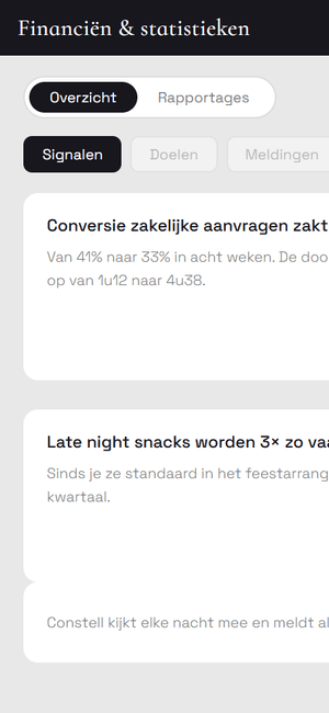 De signalen van Constell op een telefoon: de conversie op zakelijke aanvragen zakt van 41% naar 33%