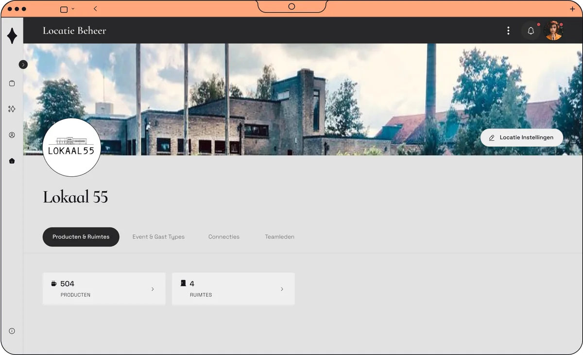 Het online account van een bruidspaar bij Lokaal 55