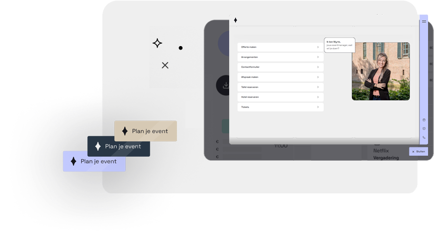 Sales-widget interface voor event-aanvragen