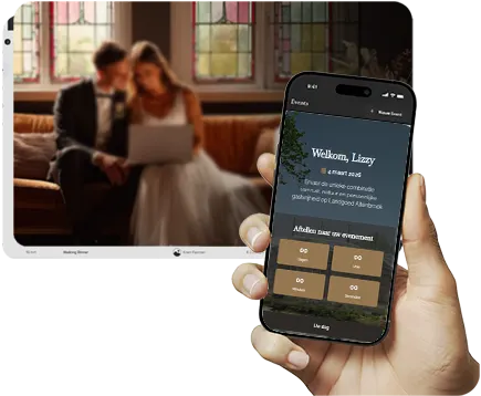Het digitale gastenplatform op een telefoon
