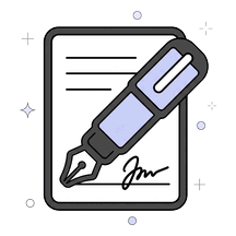 Illustratie van een offerte met een handtekening