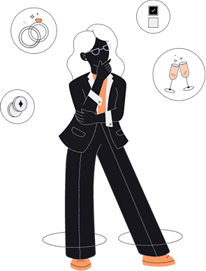 Illustratie - event manager met event iconen