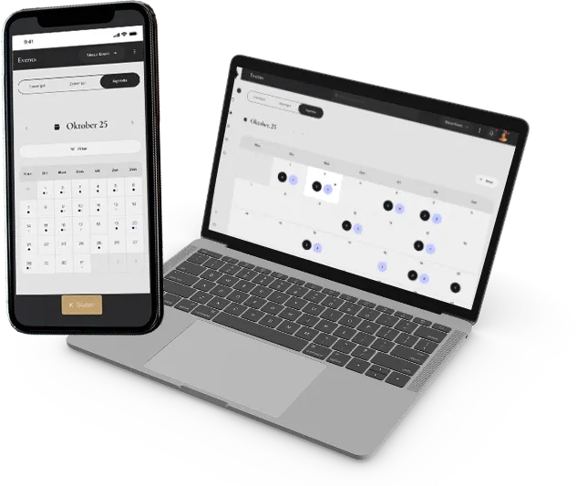 Een offerte maken in Constell op mobiel, naast dezelfde offerte op laptop
