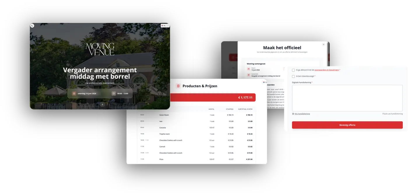 Vergaderlocatie branded offertes - Direct boeken voor gasten